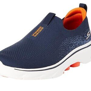Skechers Men Size 8.5 (EU 42) Go Walk 7 Sneaker Blue Orange White Slip On